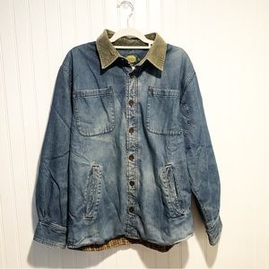 Cabelas Denim Shacket with Quilted Lining
